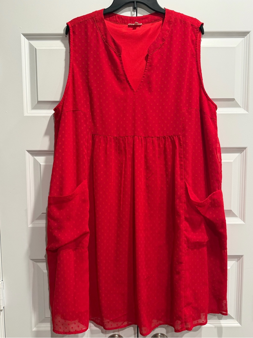 Jodifl Bright Red Sleeveless Pocket Dress